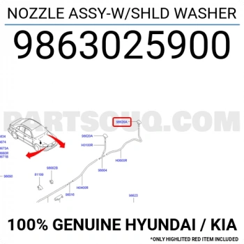 Accent Mil Accent Adm 2000 2005 Su Fıskiye Memesi  (Oem No:9863025900)