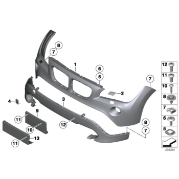 Bmw X1 E84 2012 2016 Tampon Ön Alt Pdc  (Oem No:51117345033)