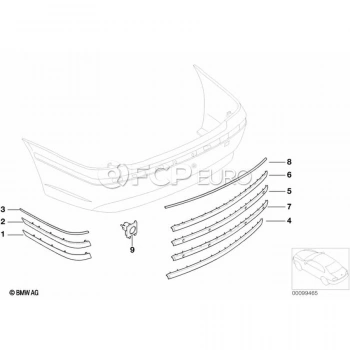 Bmw 7 Serisi Arka Tampon Bandı Nikelaj Sağ 2002- (Oem No:  51127033490)