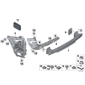 Bmw X3 X3 Arka Tampon Braketi Sağ 2010- (Oem No:  51127210078)