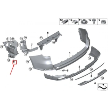 Bmw X5 Arka Tampon Braketi Dış Sağ 2013- (Oem No:  51127294722)