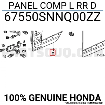 Honda Civic Arka Kapı Sedan Sol 2006-2011 (Oem No:  67550Snau00Zz)