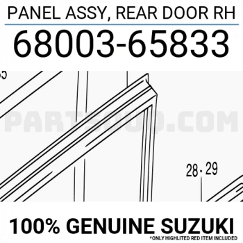 Suzuki Grand Vitara Arka Kapı Sağ 2007  (Oem No:  68003-65833)