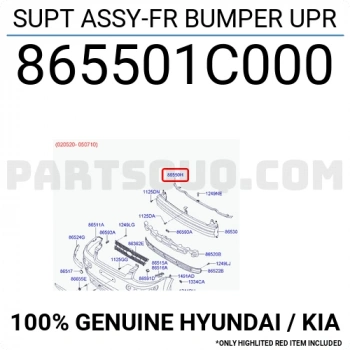 Hyundai Getz Ön Tampon Demiri Üst 2003- (Oem No:  865501C000)
