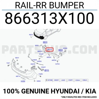 Hyundai Elantra Arka Tampon Demiri Plastik 2010- (Oem No:  866313X100)