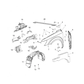 Dodge Journey- 2009-2010; Ön Çamurluk Deliksiz Sağ (Tw) Oem No: (5076730Ad)