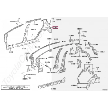 Toyota Yaris- 2006-2011; Arka Çamurluk Sol (Tavana Kadar) Yakıt Depo Kapağı Delikli (Tw) Oem No: (61601-0D130)