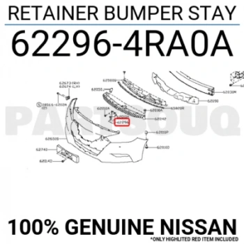Nissan Maxima- 2015-2018; Ön Tampon Braketi Orta (Tw) Oem No: (622964Ra0A)