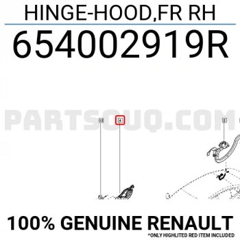 Renault Megane- 4- Sd- 2021-2024; Kaput Menteşesi Sol Oem No: (654002919R)