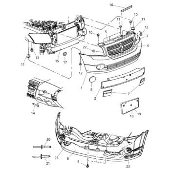 Dodge Calıber- 2007-2014; Ön Panjur Nikelajlı Oem No: (Ye691Z0Ab)
