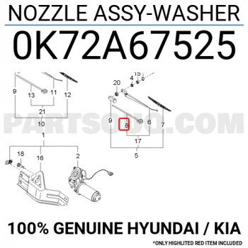 Su Fıskiye Memesi Bongopregio Sol (1 Adet) (Oem No: 0K72A-67-525)