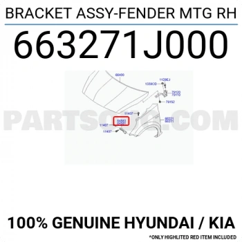 Çamurluk Braketi İ20 2009- Ön Sağ  Oem No: 66327-1J000