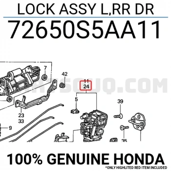 Kapı Kilidi Civic 2001- Arka Sol  Oem No: 72650-S5A-A11