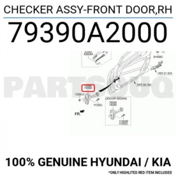 Kapı Gergisi Ceed Dizel 2012-Ön Sağ  Oem No: 79390-A2000