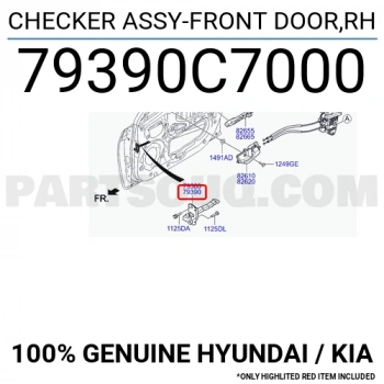 Kapı Gergisi İ20 2014- Ön Sağ  Oem No: 79390-C7000