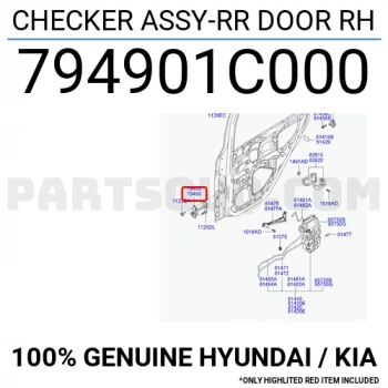 Kapı Gergisi Getz 2002- Arka Sağ  Oem No: 79490-1C000