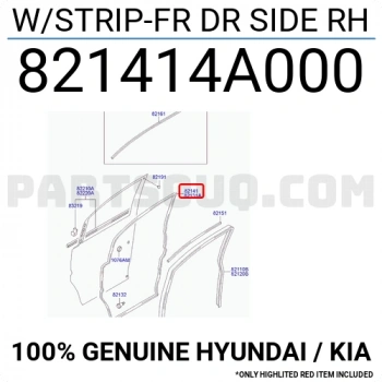 Kapı Toz Lastiği Starex Ön Sağ Oem No: 82141-4A000