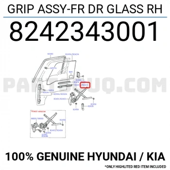 Cam Kızağı H-100  Kmy Sağ Yan  L-300 (1 Adet) (Oem No: 82423-43001)