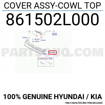 Cam Alt Izgara İ30 Ön 2007-2011 (1 Adet) (Oem No: 86150-2L000)