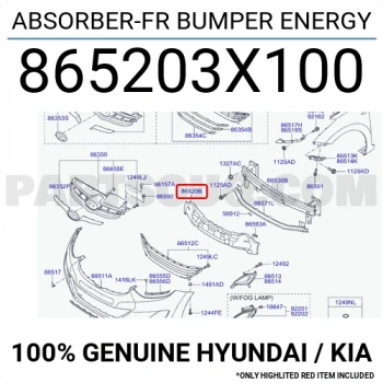 Şok Emici Ön Tampon Elantra 2011-2013 (1 Adet) (Oem No: 86520-3X100)