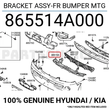 Tampon Demiri Üst Starex Ön 2002-2008 (1 Adet) (Oem No: 86551-4A000)