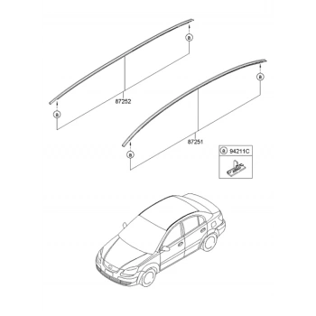 Çıta Tavan Oluk Rio 2006-2011 Sol Hb. (1 Adet) (Oem No: 87231-1G200)