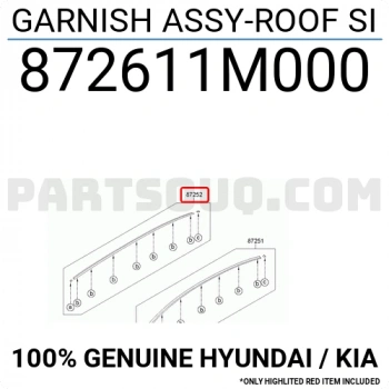 Tavan Çıtası Cerato 2010-2012 Sağ  Oem No: 87261-1M000