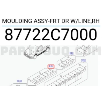 Kapı Bandı İ20 2014- Ön Sağ  Oem No: 87722-C7000