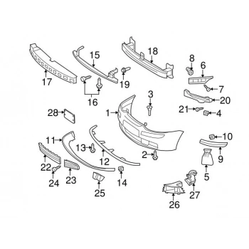 Volkswagen Jetta 2004 2010 Tampon Braketi   Ön  (Oem No:1K0807093D)