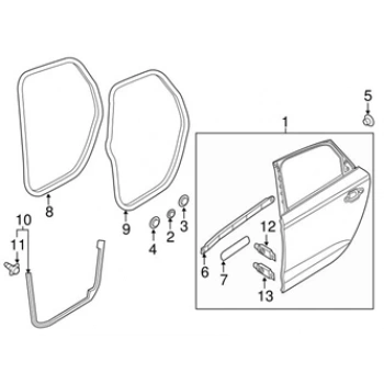Volkswagen A6 2011  Kapı Fitili Sağ Arka (Oem No:4G0839718C)