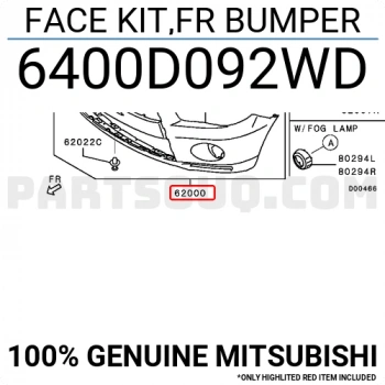 2010-2012 Mitsubishi Outlander Ön Tampon (Sis-Panjur Delikli Tyg) (Adet) (Oem No:6400D092Wd)