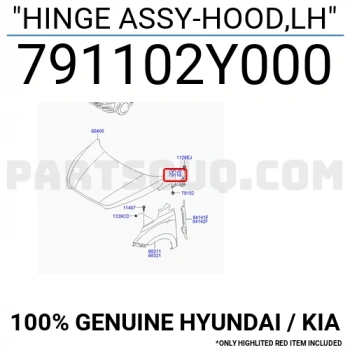 İx35 Tucson 2010  Kaput Menteşesi   Sol  (Oem No:791102Y000)