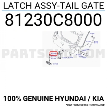 İ20 2015  Bagaj Kilidi  (Oem No:81230C8000)