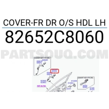 İ20 2015  Kapı Kolu Kapağı Ön Arka Dış   Sağ  (Oem No:82652C8060)