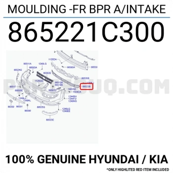 Getz 2006  Tampon Ön Orta Izgara Sissiz (Oem No:865221C300)