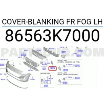 İ10 2019  Sis Far Kapağı Sol  (Oem No:86563K7000)