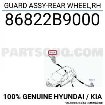 İ10 2013  Çamurluk Davlumbazı Arka   Sağ  (Oem No:86822B9000)