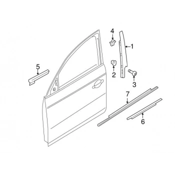 Audi A4 2008 2015 Ön Kapı Direk Kaplaması Sol  (Oem No:8K0837901M5Fq)