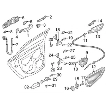 Volkswagen A3 2013  Kapı Kolu Ön Sol  (Oem No:8V0837205Agru)