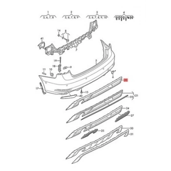 Audi A3 2013  Tampon Alt Spoyleri   Arka  (Oem No:8V5807521L9B9)