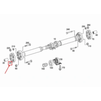 W205 213 222 257 2014  Şaft Köselesi Ön Arka (Oem No:A2174110400)