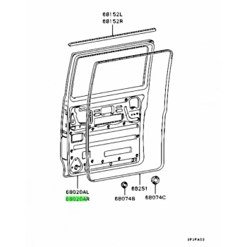 Kapı L300 Orta Camlı Sağ (Oem No:Mb506788)