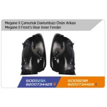 Renault Megane 2003-2009 Çamurluk Davlumbazı Iı Onun Arkası Sağ (Oem No: 8200734429)