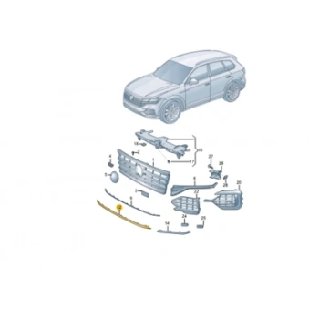 Volkswagen Touareg 2019-2023 Ön Sis Lambası Kapağı Çıtası Nikelaj (Oem No: 7608532452Zz)