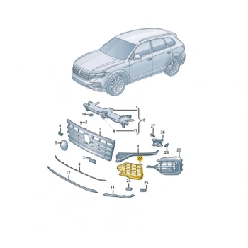 Volkswagen Touareg 2019-2023 Ön Sis Lambası Kapağı Sol (Oem No: 760853661Cryp)