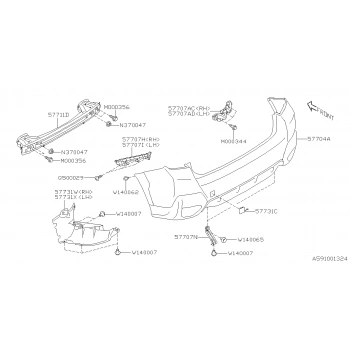 Subaru Xv/Crosstrek Arka Tampon Braketi İç Sağ 2018-2020 (Oem No: 57707Fl460)