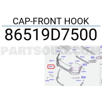 Hyundai Tucson 2018-2020 Çeki Demir Kapağı On Tampon (Oem No: 86519D7500)