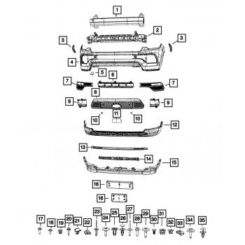 Jeep Compass (2022 Yılında Çıkan Kasa) Ön Tampon Darbe Emici Alt (Oem No: 68467351Aa)