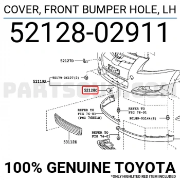 Toyota Auris 2009-2012 Çeki Demir Kapağı Ön Sol (Oem No: 5212802911)