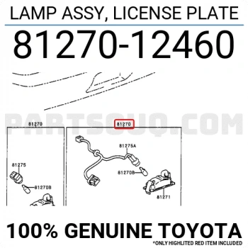 Toyota Corolla 1992-1997 Bakalit Plakalık Ae101 Arka (Oem No: 8127012460)